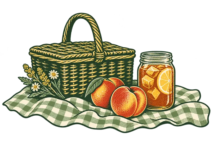 Original editorial illustration for H&H Soul Food; imagined scene, not a photograph of this venue.
