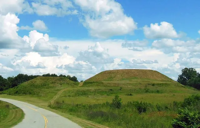 The Great Temple and Lesser Temple Mounds at Ocmulgee Mounds National Historical Park.
