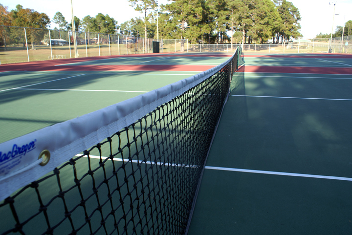 Lighted tennis courts at Harmon Park in Swainsboro.