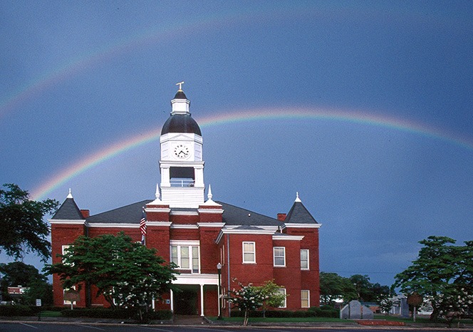 The brick historic Berrien County courthouse that houses the local museum and archive.