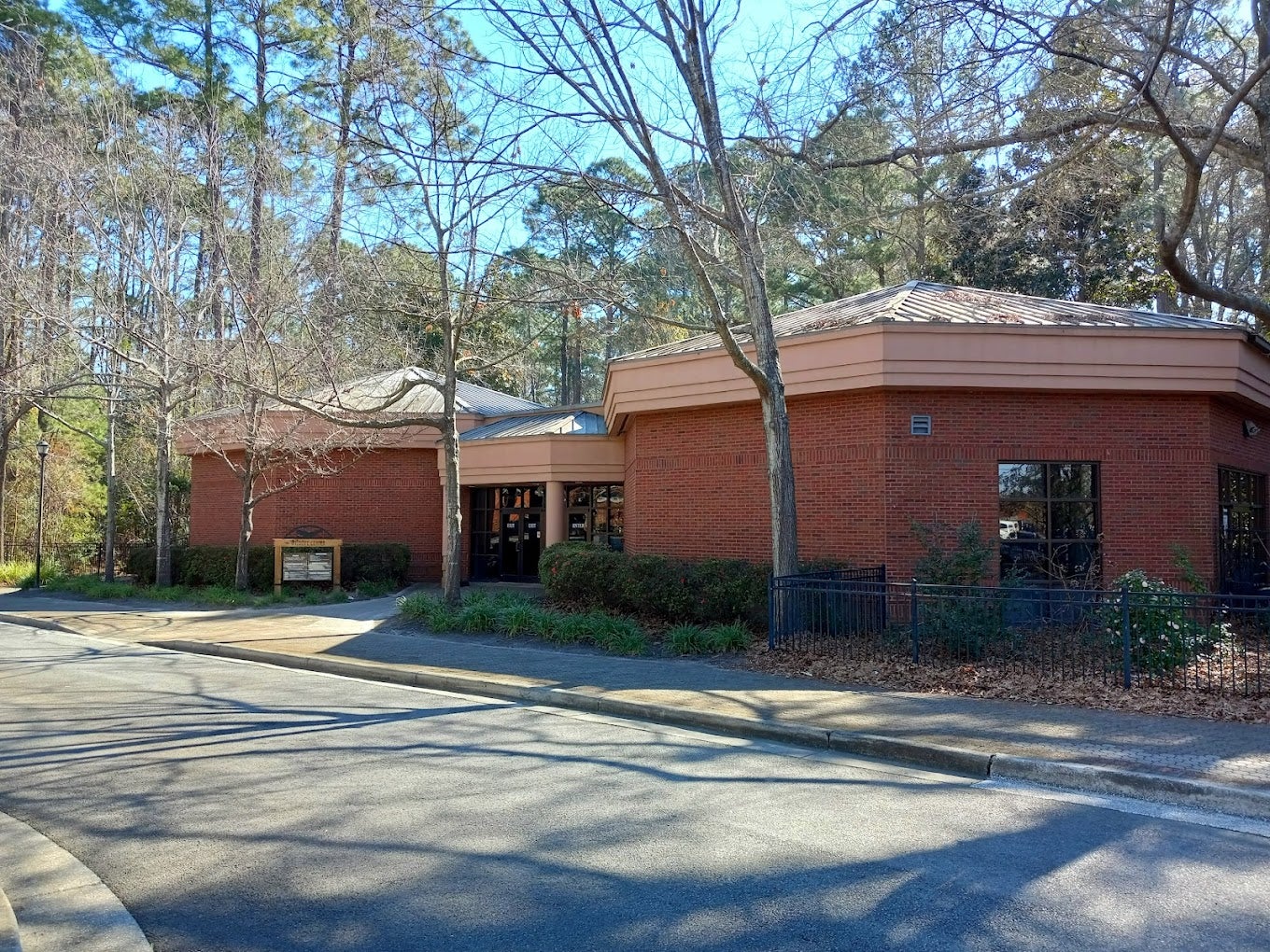 The signed brick entrance to Georgia Southern’s Center for Wildlife Education in Statesboro.