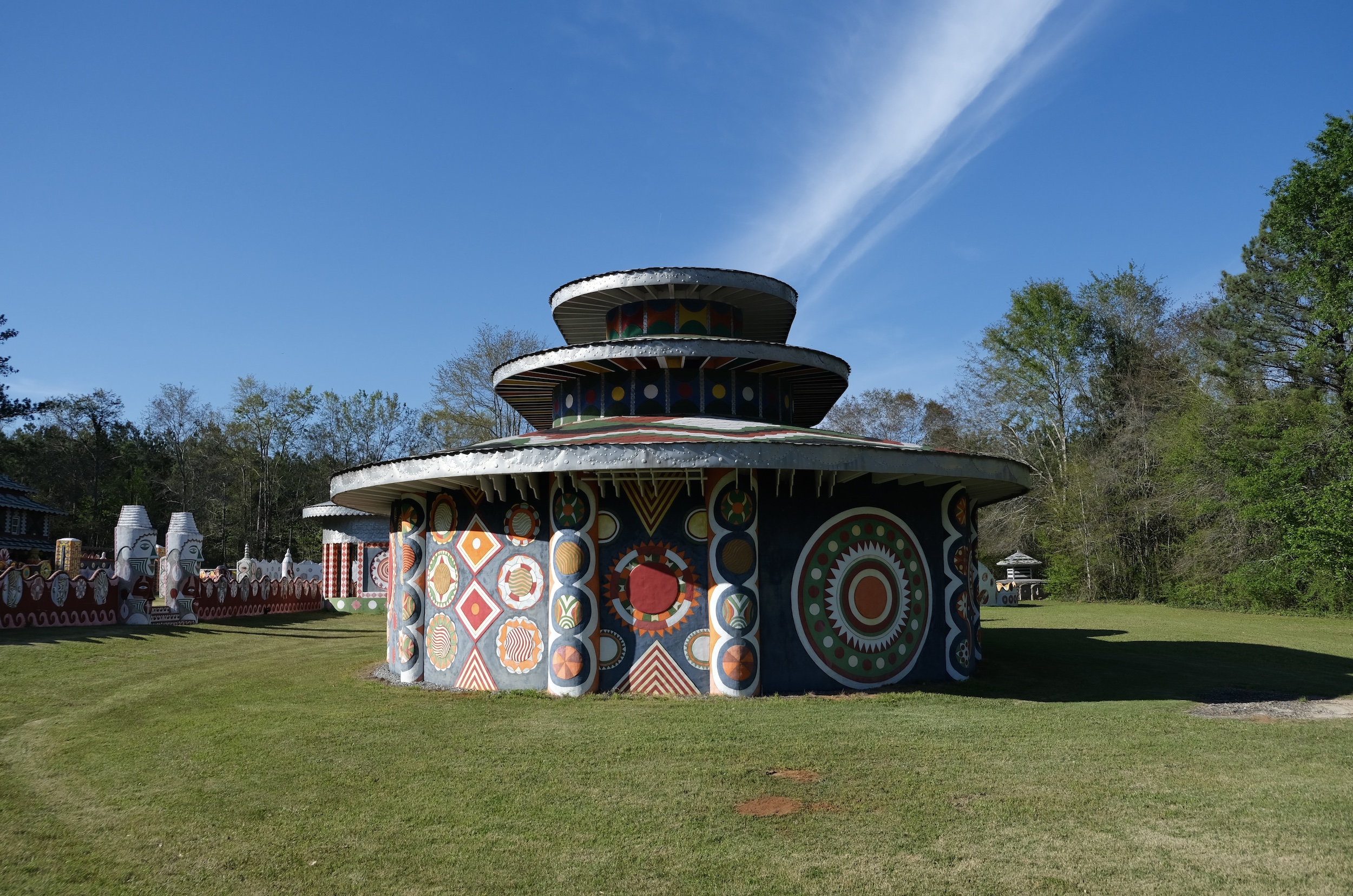 Pasaquan’s painted circular oratory and surrounding walls